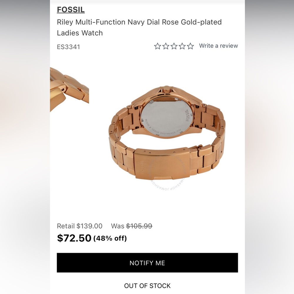 Fossil Riley Multi-Function Navy Dial Rose Gold-P… - image 6
